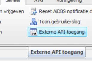 Scherm in Assu om een nieuwe externe API toegang aan te maken met velden voor client id en client secret